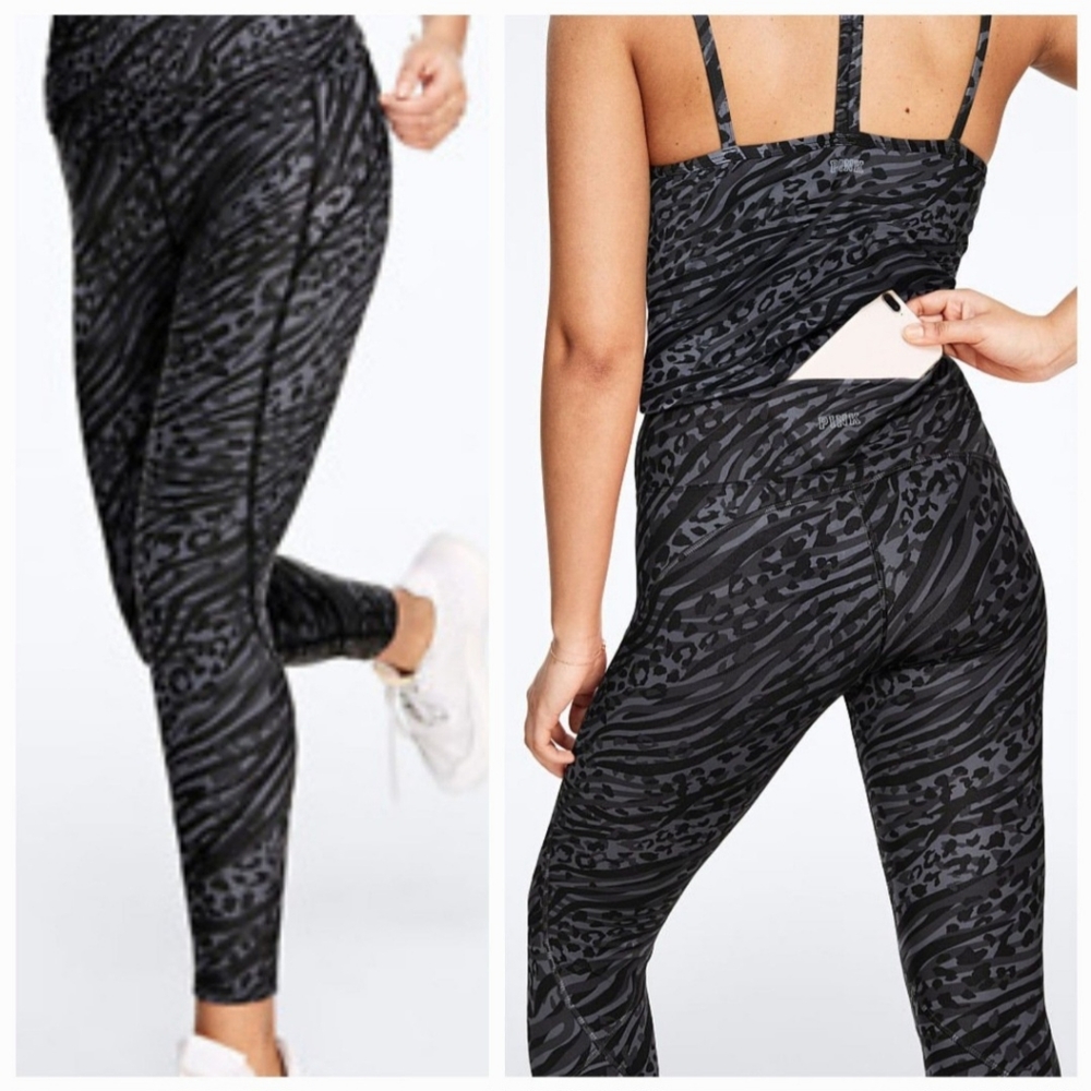 ❤NWT❤ VICTORIA SECRET PINK HIGH WAIST ULTIMATE ANIMAL LEOPARD LEGGINGS L